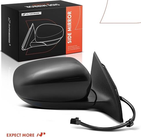 A-Premium Passenger Side Power Door Mirror - Compatible with Jeep Cherokee 2014 2015 2016 2017 2018 - Non-Heated Manual Folding Black Outside Rear View Mirror - Replace# 1UV64TZZAD in Kuwait