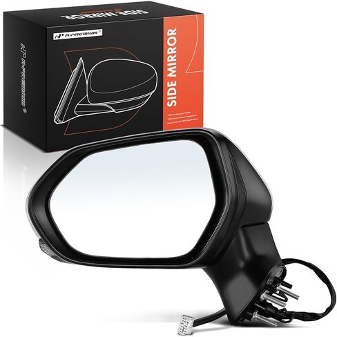 A-Premium Passenger Side Power Door Mirror - Compatible with Jeep Cherokee 2014 2015 2016 2017 2018 - Non-Heated Manual Folding Black Outside Rear View Mirror - Replace# 1UV64TZZAD in Kuwait