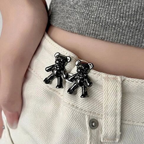12 Sets of Bear Pants Waist Tightener, no Need for Stitching or Tools, can Immediately Tighten The Waist of The Pants, Button pins for Loose Jeans (11 Colors) in Saudi Arabia