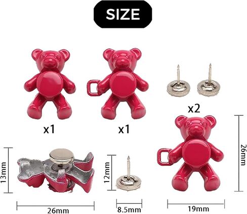 12 Sets of Bear Pants Waist Tightener, no Need for Stitching or Tools, can Immediately Tighten The Waist of The Pants, Button pins for Loose Jeans (11 Colors) in Saudi Arabia