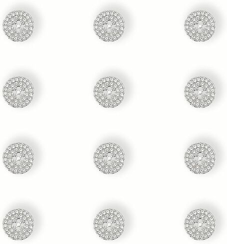 12-Pack Round 4-Hole Full Rhinestone Buttons Shiny Back, Crystal-Front Design for Clothing & Crafts Button for Coat Dress (Gunmetal, 15mm(24L)) in Saudi Arabia