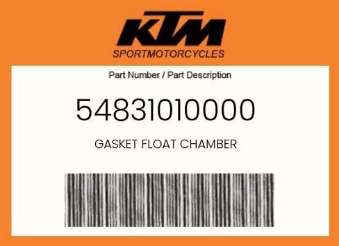 NEW KTM GASKET FLOAT CHAMBER 2002-2016 125 150 250 300 SX SXS XC XCW 54831010000 in Kuwait