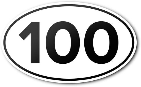 100 Mile Ultra Anti-UV Vinyl Oval Car Bumper Sticker - Running & Cycling Races - White in Kuwait