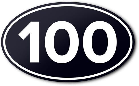 100 Mile Ultra Anti-UV Vinyl Oval Car Bumper Sticker - Running & Cycling Races - White in Kuwait