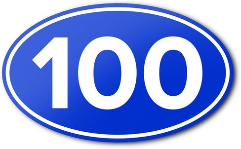 100 Mile Ultra Anti-UV Vinyl Oval Car Bumper Sticker - Running & Cycling Races - White in Kuwait