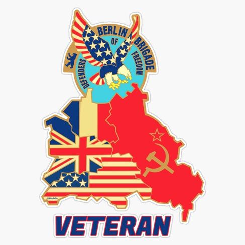 HOF Trading Berlin Brigade Veteran Vinyl Sticker Waterproof Decal Laptop Wall Window Bumper Sticker 5 in(HOF-VETERAN-STICKERS-6933) in Saudi Arabia