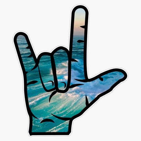 R3S I Love You Sign Language Bumper Sticker Vinyl Decal 5'' in Saudi Arabia