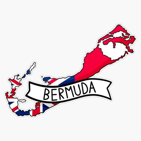 Bermuda Flag Map Sticker Vinyl Decal Bumper Sticker 5" in Saudi Arabia