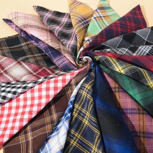 Phantomon 40 Pcs 10-Inch Precut Fabric Squares Layer Cake, 100% Cotton Quilting Fabric Bundles for Sewing, Patchwork & DIY Crafts 10" x 10" Vintage Style (Assorted Plaid) in Kuwait