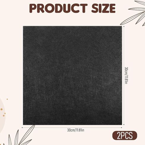 Black Felt Fabric, 2 PCS 12" X 12" Felt Fabric Sheets for Crafts 1mm Thick Squares Craft Felts Fabric-Sheets Non-Woven Felts Paper Pads for Patchwork DIY Sewing Art Crafts, in Kuwait