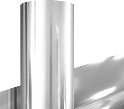 VViViD Bycast65 Silver Chrome Faux Leather Marine Vinyl Fabric (1.49ft x 54") in Kuwait