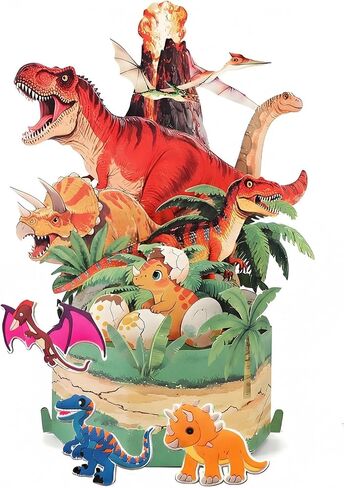 3D Pop Up Greeting Card,Dinosaur Card with Envelope Note Tag, Happy Birthday Card for Kids, Girls, Boys, T-Rex Jungle Scene, Greeting Gifts Cards for Children, Son, Grandson in Saudi Arabia