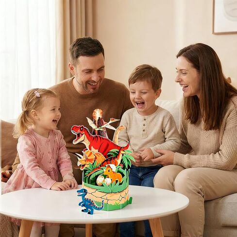 3D Pop Up Greeting Card,Dinosaur Card with Envelope Note Tag, Happy Birthday Card for Kids, Girls, Boys, T-Rex Jungle Scene, Greeting Gifts Cards for Children, Son, Grandson in Saudi Arabia