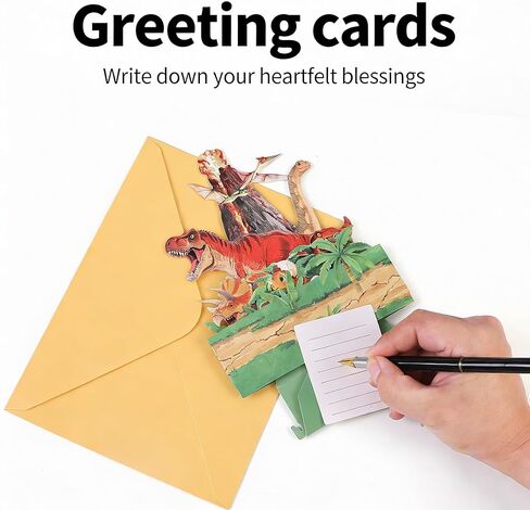 3D Pop Up Greeting Card,Dinosaur Card with Envelope Note Tag, Happy Birthday Card for Kids, Girls, Boys, T-Rex Jungle Scene, Greeting Gifts Cards for Children, Son, Grandson in Saudi Arabia