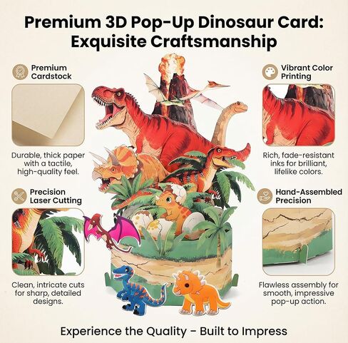 3D Pop Up Greeting Card,Dinosaur Card with Envelope Note Tag, Happy Birthday Card for Kids, Girls, Boys, T-Rex Jungle Scene, Greeting Gifts Cards for Children, Son, Grandson in Saudi Arabia