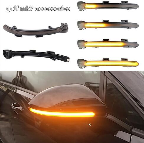 ضوء إشارة الانعطاف الجانبي LED المتسلسل متوافق مع VW Golf 7 R GTD GTI MK7.5 Jetta MK7 GLI TSI Alltrack Golf7 S SE Autobahn Blinker Lamp Indicator Rearview Flasher Marker Signal in Kuwait