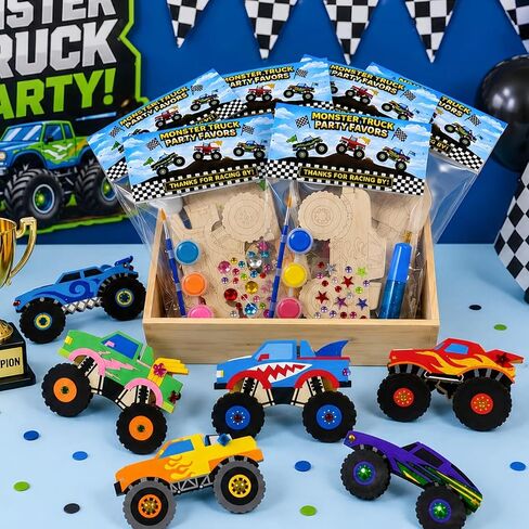 هدايا حفلات Monster Truck للأطفال - 12 عبوة من مجموعات أدوات الرسم اليدوية لشاحنة Monster Truck المعبأة مسبقًا، وحشو حقائب هدايا عيد الميلاد، ومستلزمات حفلات الشاحنات، والهدايا والجوائز للأولاد والبنات من سن 4 إلى 8 سنوات in Kuwait