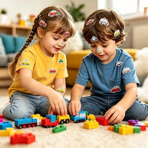 1000PCS Transportation Stickers, Vehicle Stickers, Car Bus Truck Self-Adhesive Sticker, Toddler Party Favors School Reward Water Bottle Scrapbook Craft in Kuwait