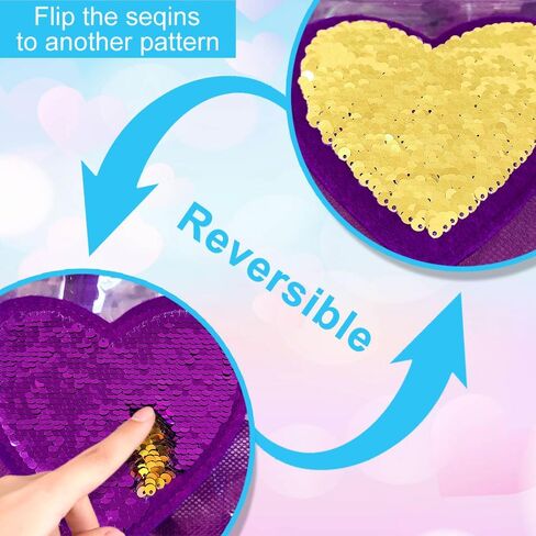 gxtvo 3PCS Girls Clear Backpack Heavy-Duty Set for Women & Teen, 17" See Through Bookbag with Luxurious Gold Zipper, Deep Purple Sequins Transparent School Bag in Saudi Arabia