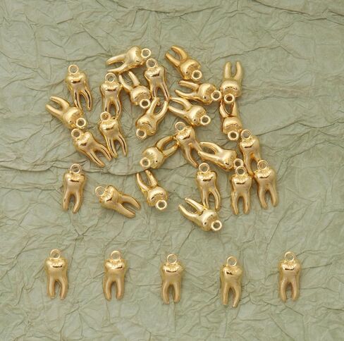 30 Pcs Teeth Charms 1.5 x 0.7 x 0.5 cm Metal Cute Small Tooth Pendants for Women DIY Jewelry Making Supplies Necklace Bracelets Findings Kit Bulk Decoration in Kuwait