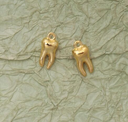 30 Pcs Teeth Charms 1.5 x 0.7 x 0.5 cm Metal Cute Small Tooth Pendants for Women DIY Jewelry Making Supplies Necklace Bracelets Findings Kit Bulk Decoration in Kuwait