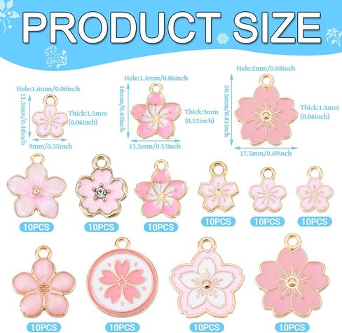 100pcs Alloy Enamel Flower Charms 5-Petal Flower Pendant Spring Floral Enamel Dangle Charms For DIY Necklace Bracelet Earrings Jewelry Making Keychain Craft Supplies Home Decoration in Kuwait
