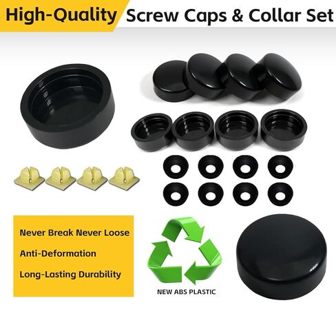 8 Sets Anti-Theft License Plate Screws – 304 Stainless Steel Rustproof Bolts with Black Caps & M6 (1/4") Installation Tool – Front & Rear Mounting Hardware Kit for Cars, Trucks, SUVs, Motorcycles in Kuwait