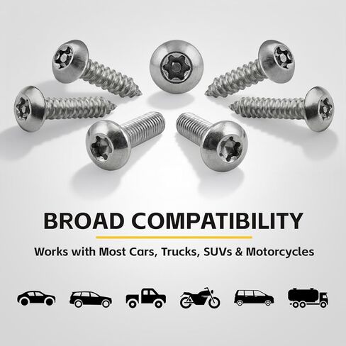 8 Sets Anti-Theft License Plate Screws – 304 Stainless Steel Rustproof Bolts with Black Caps & M6 (1/4") Installation Tool – Front & Rear Mounting Hardware Kit for Cars, Trucks, SUVs, Motorcycles in Kuwait