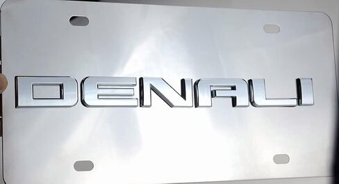 1Pc Denali 3D Nameplate Emblem Mirror Stainless Steel License Plate Frame (Chrome) in Saudi Arabia