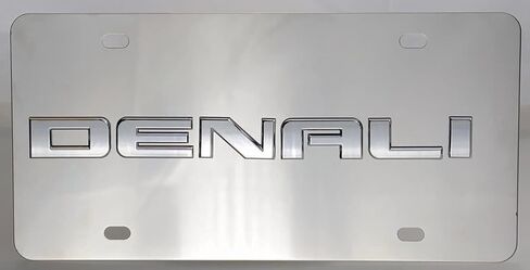 1Pc Denali 3D Nameplate Emblem Mirror Stainless Steel License Plate Frame (Chrome) in Saudi Arabia