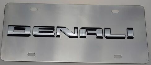 1Pc Denali 3D Nameplate Emblem Mirror Stainless Steel License Plate Frame (Chrome) in Saudi Arabia