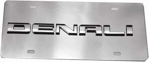 1Pc Denali 3D Nameplate Emblem Mirror Stainless Steel License Plate Frame (Chrome) in Saudi Arabia