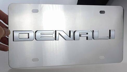 1Pc Denali 3D Nameplate Emblem Mirror Stainless Steel License Plate Frame (Chrome) in Saudi Arabia