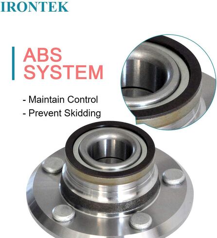 IRONTEK 513224x2 RWD Front Wheel Hub and Bearing fits for Dodge 2008-2014 Challenger, 2006-2014 Charger, 2005-2008 Magnum; Fit 2005-2014 for Chrysler 300 513224 5 Lugs w/ABS (2 PCS) in Kuwait