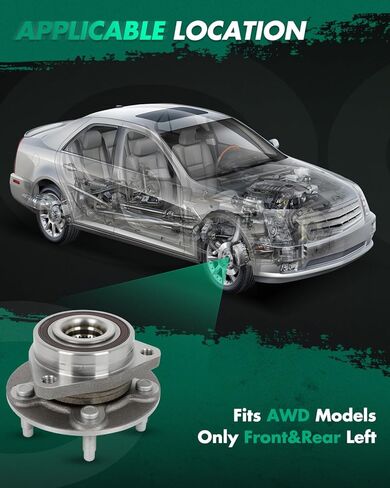 SCITOO Wheel Bearing and Hub Replaces 513398 Front or Rear fit for Chevrolet for Malibu 2016-2021, for Buick Regal TourX 2018-2020, for LaCrosse 2017-2019 Hub Bearing Assembly 5 Lugs W/ABS [2pc] in Kuwait