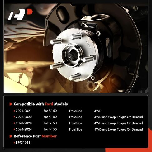 A-Premium Front Wheel Bearing and Hub Assembly with ABS Ring & ABS & 6-Lug Compatible with Ford F-150 F150 2021 2022 2023 2024, 4WD in Kuwait