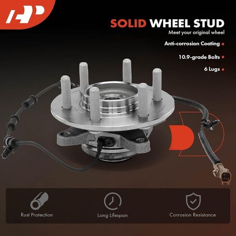 A-Premium Front Wheel Bearing and Hub Assembly with ABS Ring & ABS & 6-Lug Compatible with Ford F-150 F150 2021 2022 2023 2024, 4WD in Kuwait