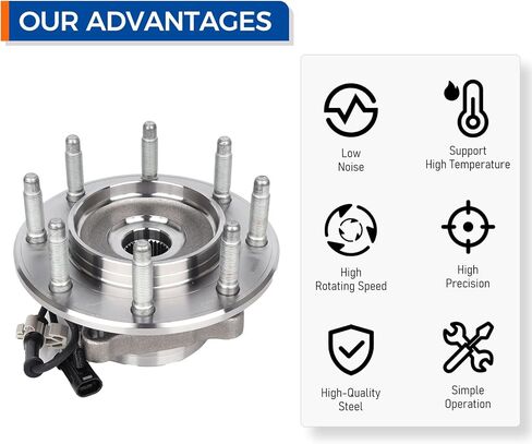 PAROD 515088 محمل العجلات الأمامية 4WD ومجموعة المحور مناسب لـ 2001-2006 Chevy Silverado 3500/GMC Sierra 3500، 2007 Silverado 3500 Classic/Sierra 3500 Classic in Kuwait