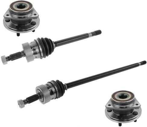 4PC Front CV Axle Shaft Assemblies and Front Wheel Hub and Bearing Assemblies for 1993-1998 Jeep Grand Cherokee for 1993 Grand Wagoneer in Kuwait