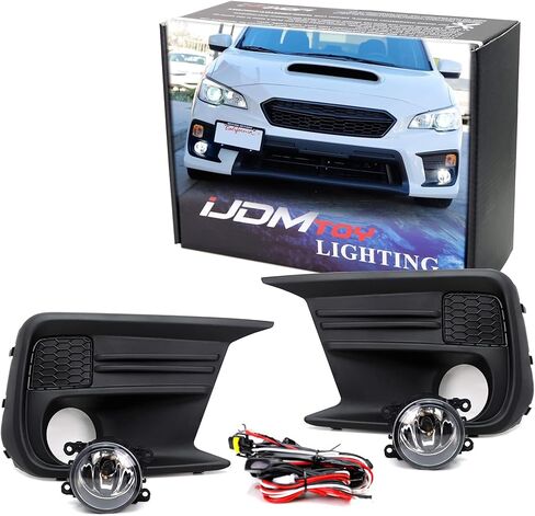 iJDMTOY Complete Set Yellow Lens Fog Light Kit with Foglamp Bezel Covers, Wiring Harness On-Off Switch Compatible with 2018-2020 Subaru WRX or STI in Kuwait