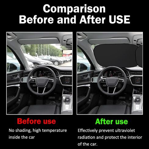 OKWL 2PC Car Windshield Sun Shade, Foldable Front Window Sunshade for Car SUV Truck in Saudi Arabia
