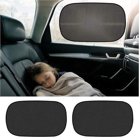 2PCS 20"×12" Car Window Shades for Baby,2026 New Static Cling Car Shades for Side Windows Blocks Sunlight,Heat,Glare,Portable Automotive Side Window Sun Shade for Cars,SUVs in Kuwait