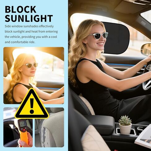 2PCS 20"×12" Car Window Shades for Baby,2026 New Static Cling Car Shades for Side Windows Blocks Sunlight,Heat,Glare,Portable Automotive Side Window Sun Shade for Cars,SUVs in Kuwait