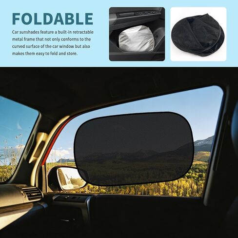 2PCS 20"×12" Car Window Shades for Baby,2026 New Static Cling Car Shades for Side Windows Blocks Sunlight,Heat,Glare,Portable Automotive Side Window Sun Shade for Cars,SUVs in Kuwait