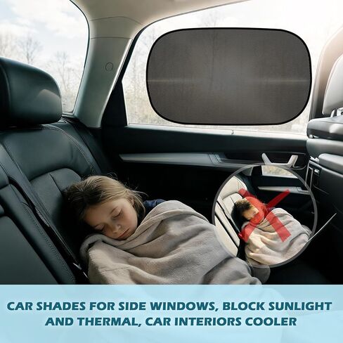 2PCS 20"×12" Car Window Shades for Baby,2026 New Static Cling Car Shades for Side Windows Blocks Sunlight,Heat,Glare,Portable Automotive Side Window Sun Shade for Cars,SUVs in Kuwait