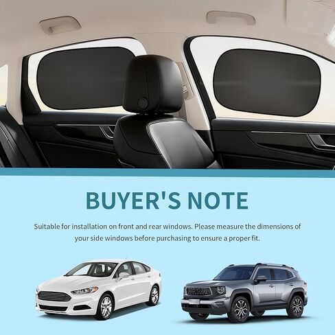 2PCS 20"×12" Car Window Shades for Baby,2026 New Static Cling Car Shades for Side Windows Blocks Sunlight,Heat,Glare,Portable Automotive Side Window Sun Shade for Cars,SUVs in Kuwait
