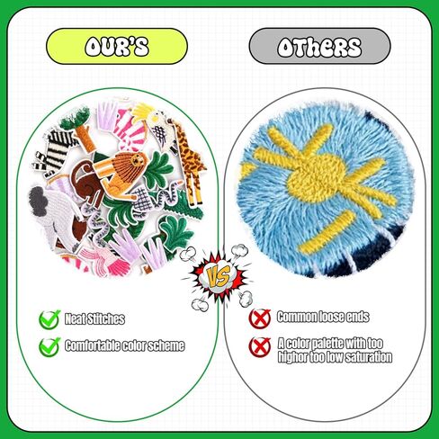 26pcs Jungle Animal Iron on Patches for Kids, Cute Safari Embroidered Appliques with Elephant, Lion, Giraffe, Zebra, Crocodile, Trees, for Clothes, Backpacks, Jackets, DIY Crafts in Kuwait