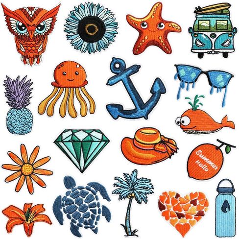 26pcs Jungle Animal Iron on Patches for Kids, Cute Safari Embroidered Appliques with Elephant, Lion, Giraffe, Zebra, Crocodile, Trees, for Clothes, Backpacks, Jackets, DIY Crafts in Kuwait