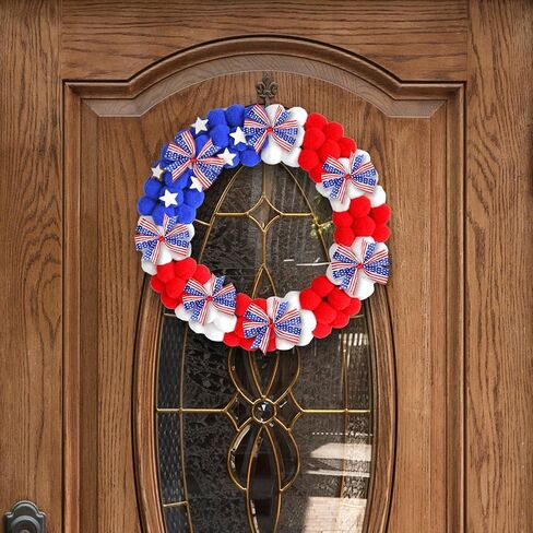 12Pcs Red White and Blue Patriotic Bows 4th of July Wreath Decorations 4 Inch Patriotic Ribbon Bow American Flag Star Ribbon Bows for Independence Day Party Gift Wrapping Door Wall Decoration in Saudi Arabia