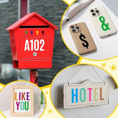 1000 Pcs Letter Stickers, 20 Sheets Alphabet Stickers 2 Inch Large Vinyl Waterproof Self Adhesive Sticker Number Letters for Mailbox Water Bottles Scrapbooking Sign DIY Crafts Decor (Multicolor) in Saudi Arabia
